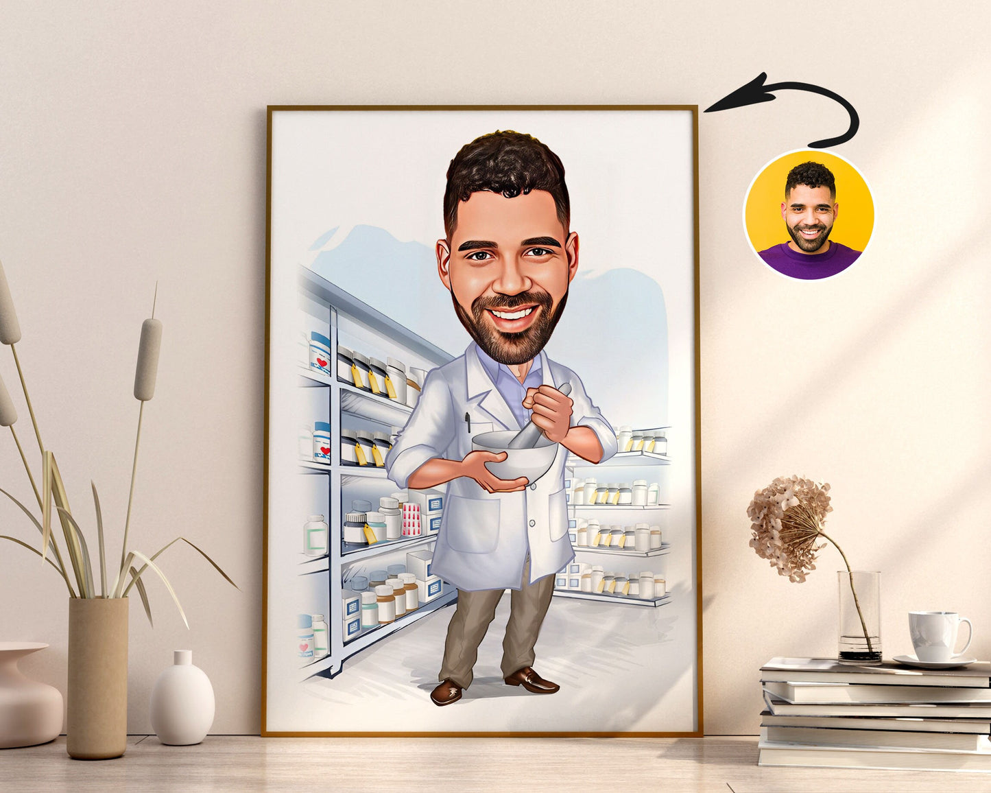 Personalised Pharmacist Caricature