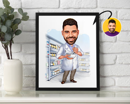 Personalised Pharmacist Caricature