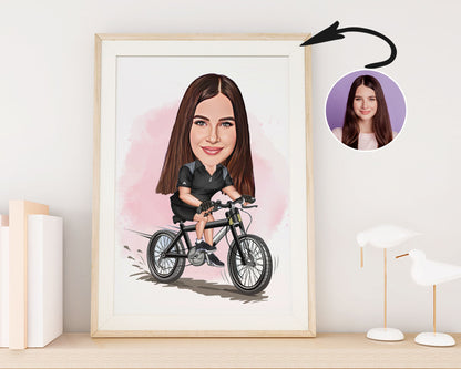 Personalised Cycling Caricature