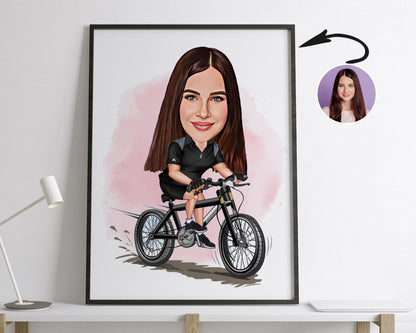 Personalised Cycling Caricature