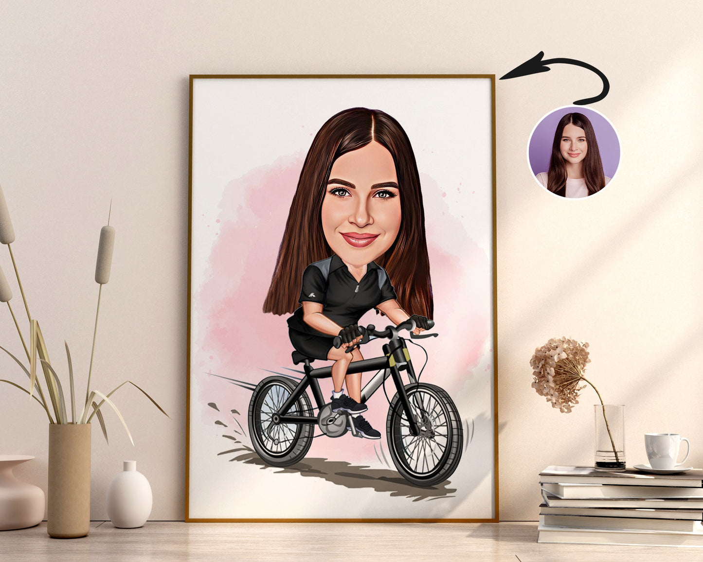 Personalised Cycling Caricature