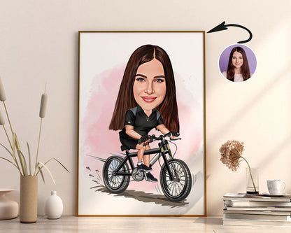 Personalised Cycling Caricature