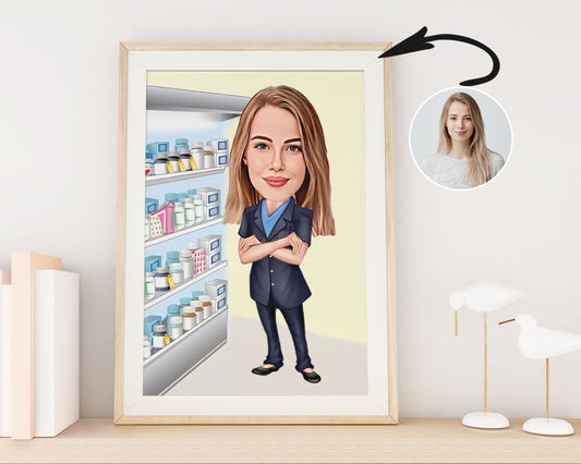 Personalised Pharmacist Caricature