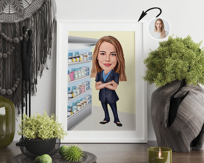 Personalised Pharmacist Caricature