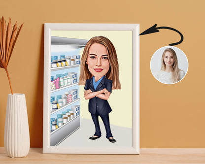Personalised Pharmacist Caricature