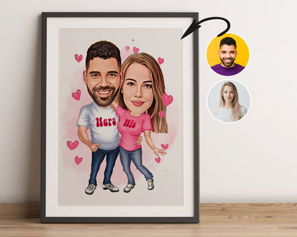 Personalised Couples Caricature