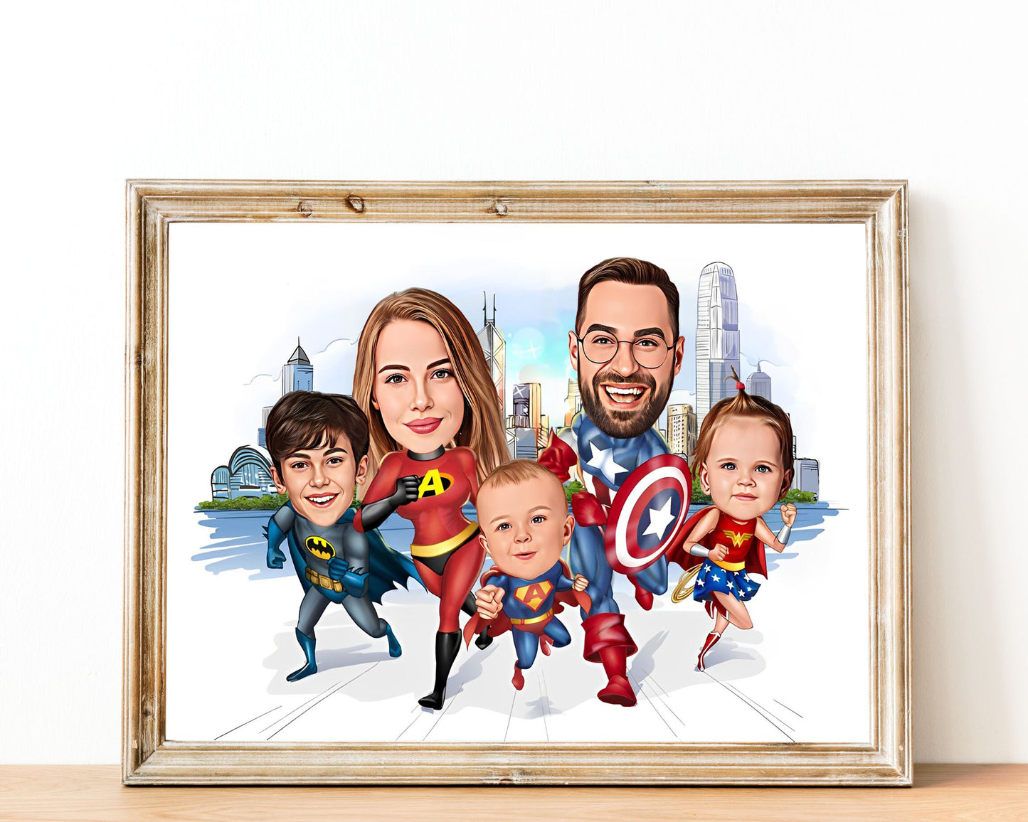 Personalised Super Hero Family Caricature