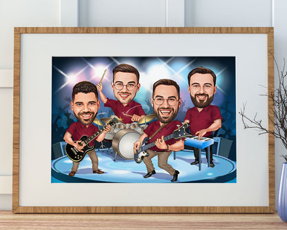 Personalised Band Caricature