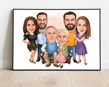 Personalised Family Caricature
