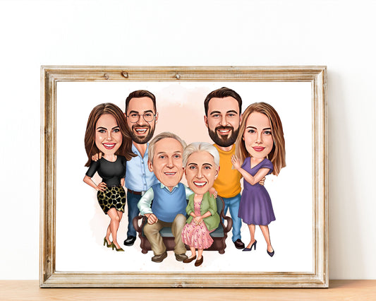Personalised Family Caricature