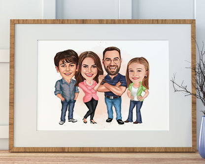 Personalised Family Caricature