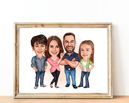 Personalised Family Caricature