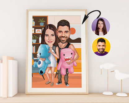 Personalised Couple Caricature