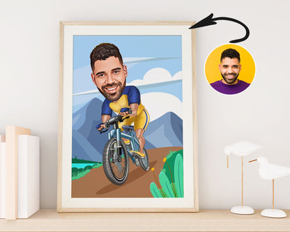 Personalised Cyclist Caricature