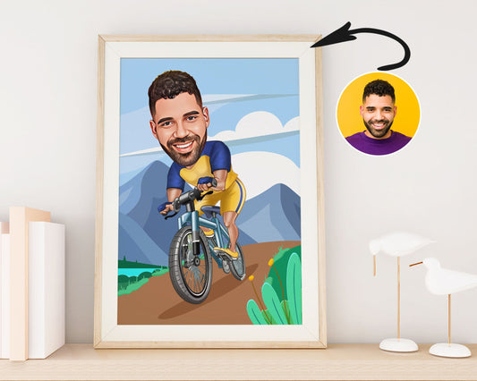 Personalised Cyclist Caricature
