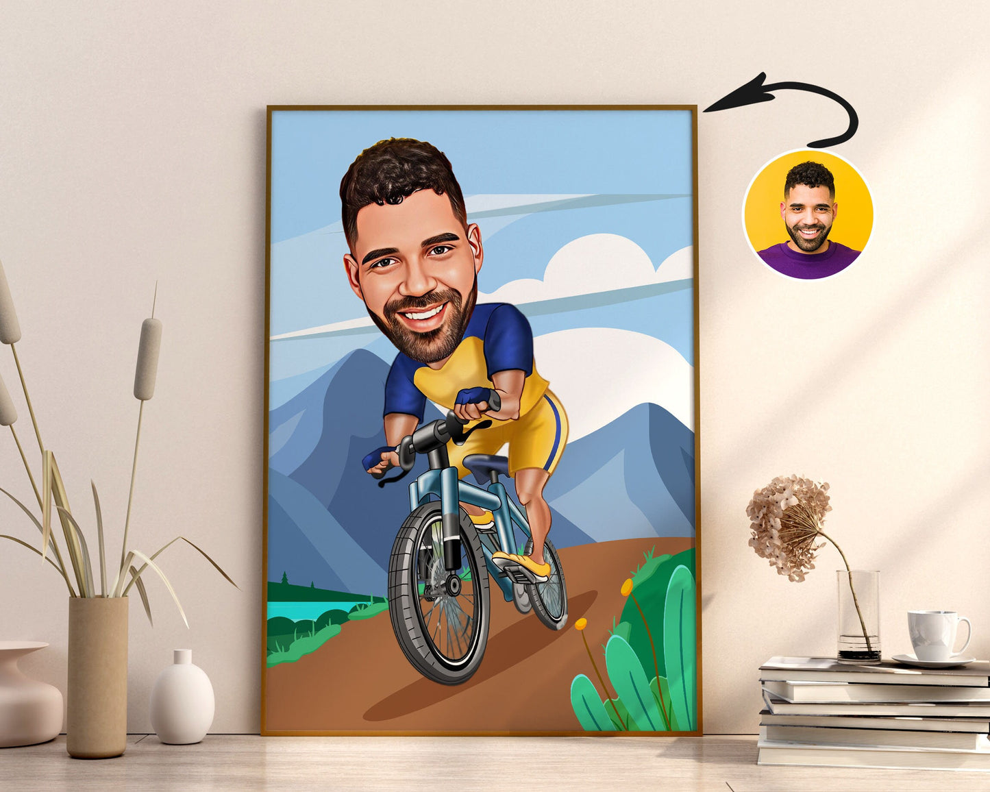 Personalised Cyclist Caricature