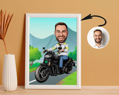 Personalised Motorcycle Caricature