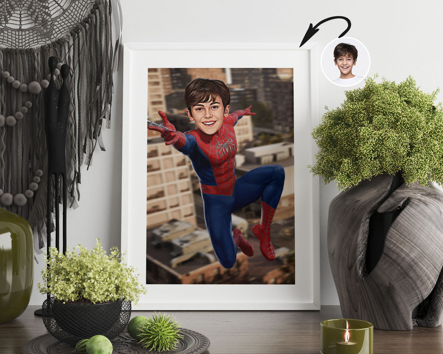 Personalised Spiderman Caricature