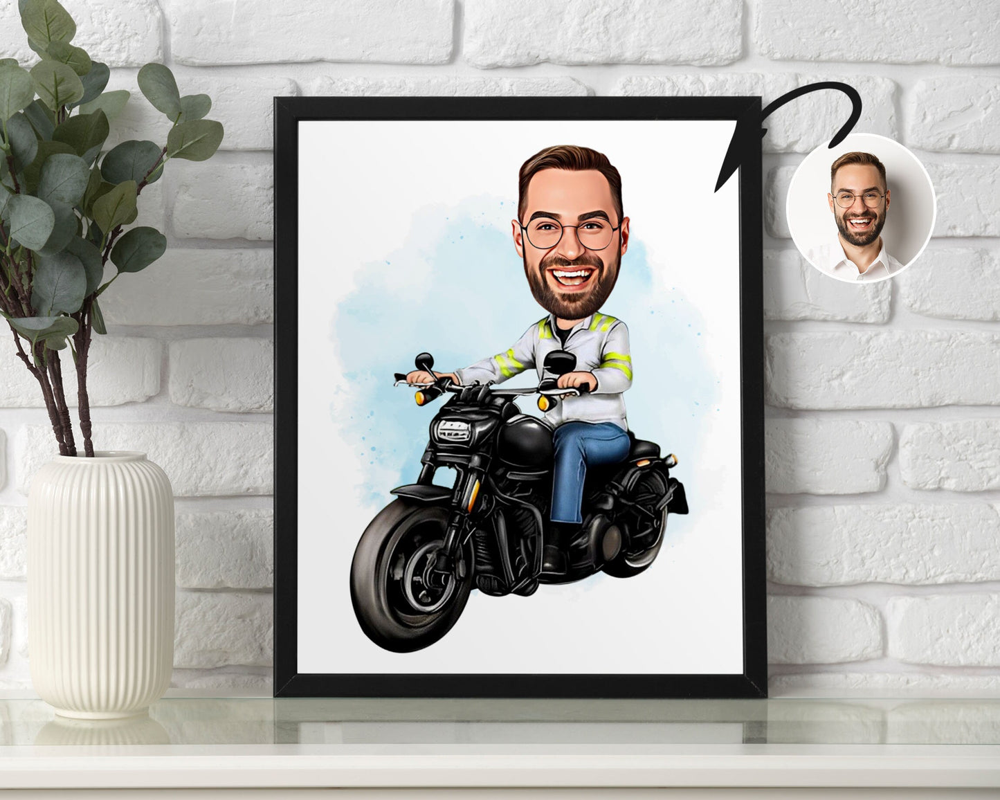 Personalised Motorcycle Caricature