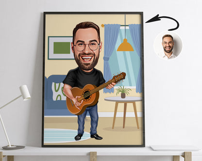 Personalised Guitarist Caricature