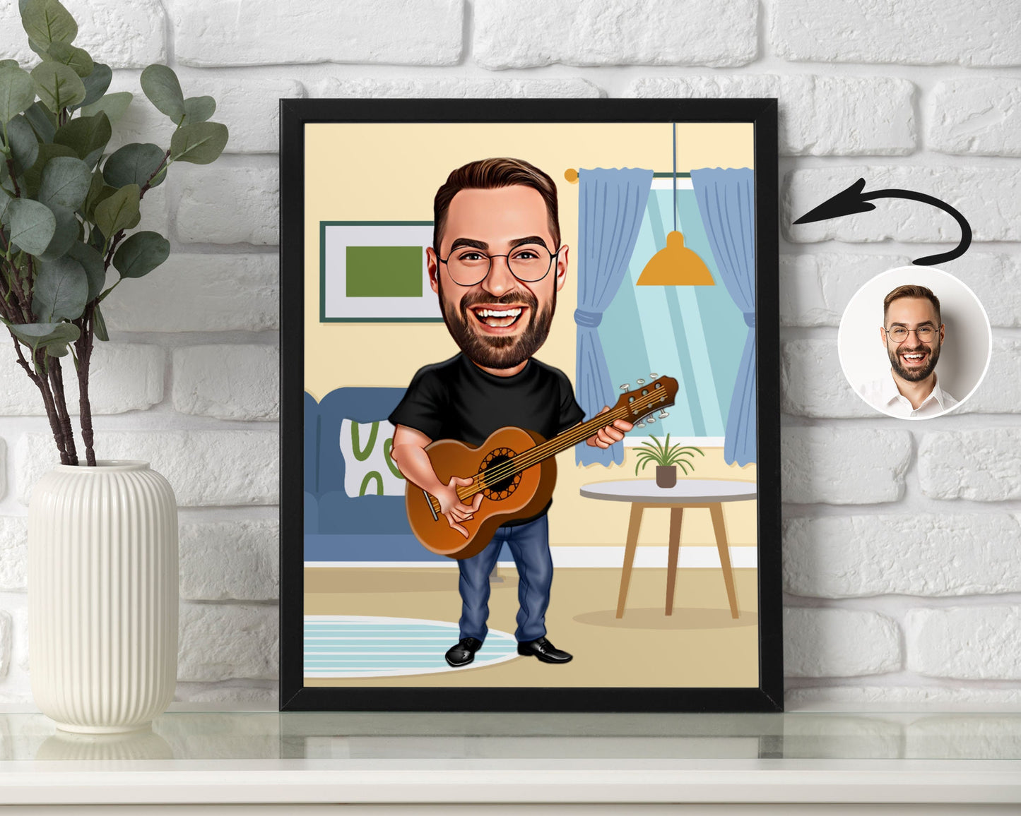 Personalised Guitarist Caricature