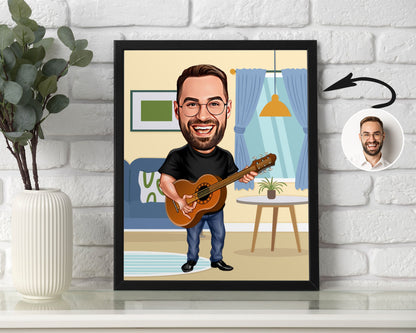 Personalised Guitarist Caricature
