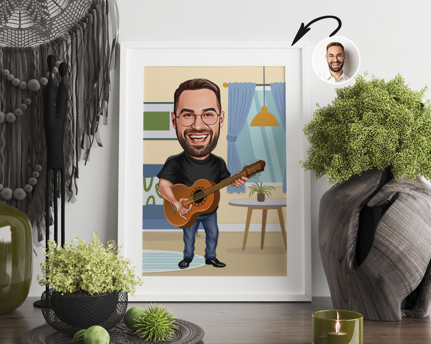 Personalised Guitarist Caricature