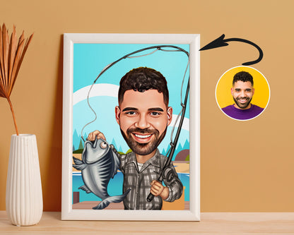 Personalised Fishing Caricature