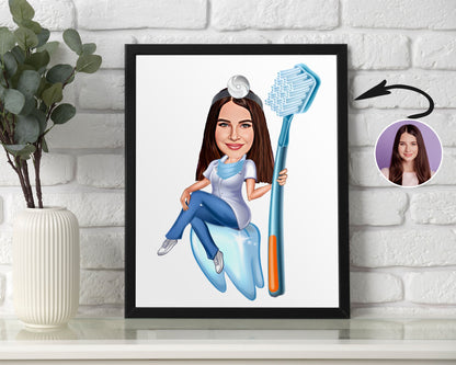 Personalised Dentist Caricature