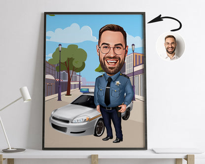 Personalised Police Officer Caricature