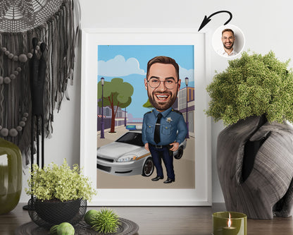 Personalised Police Officer Caricature