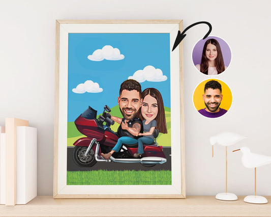 Personalised Motorcycle Caricature