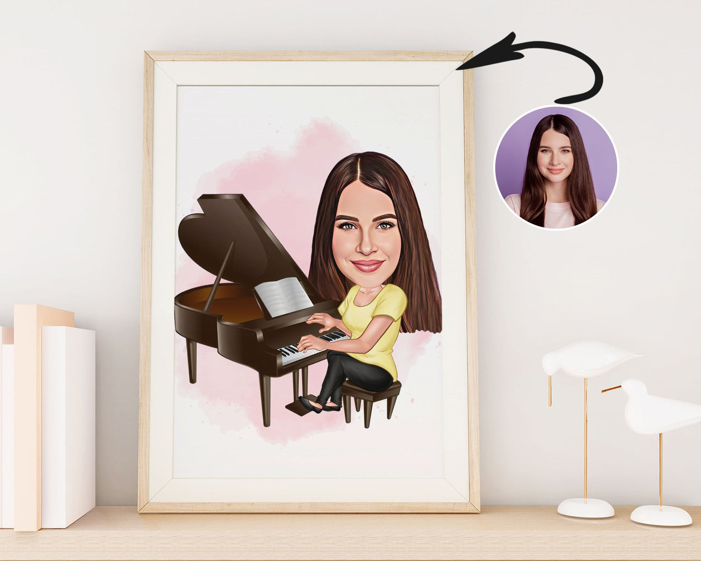 Personalised Pianist Caricature