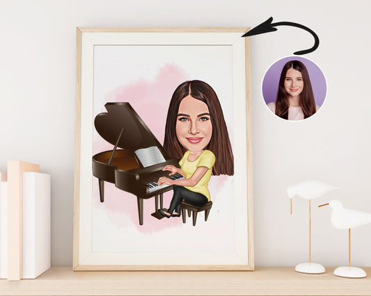 Personalised Pianist Caricature