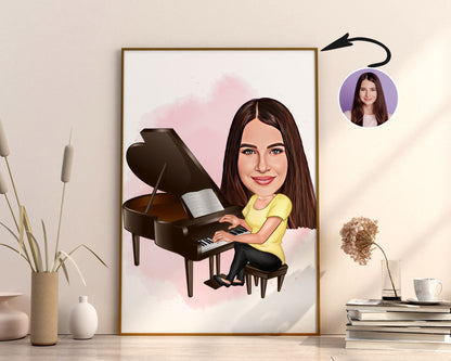 Personalised Pianist Caricature