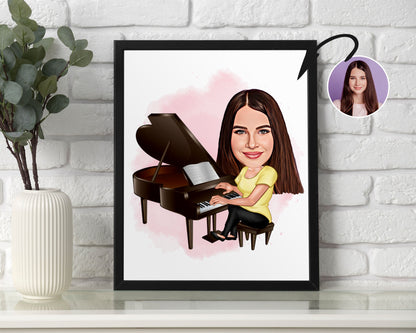 Personalised Pianist Caricature