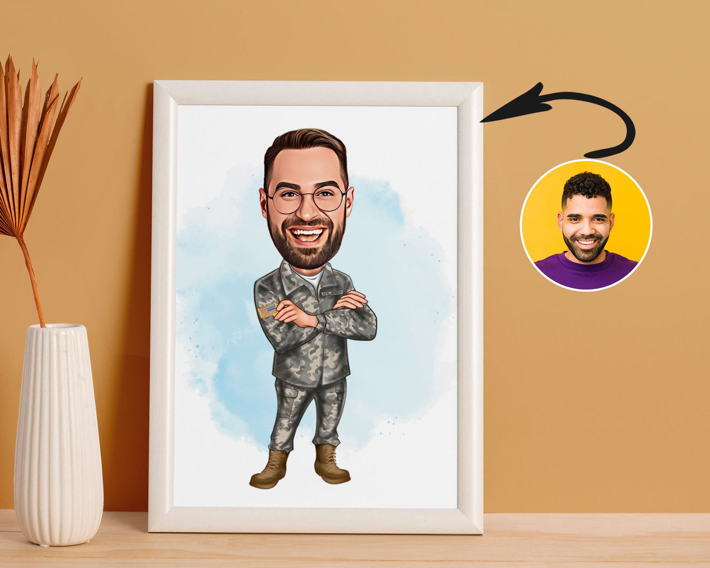 Personalised Soldier Caricature