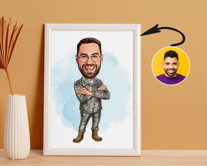 Personalised Soldier Caricature