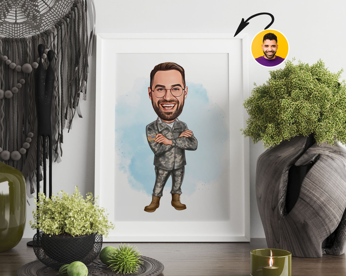 Personalised Soldier Caricature