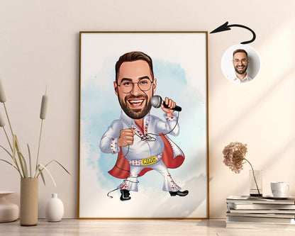 Personalised Elvis Presley Caricature