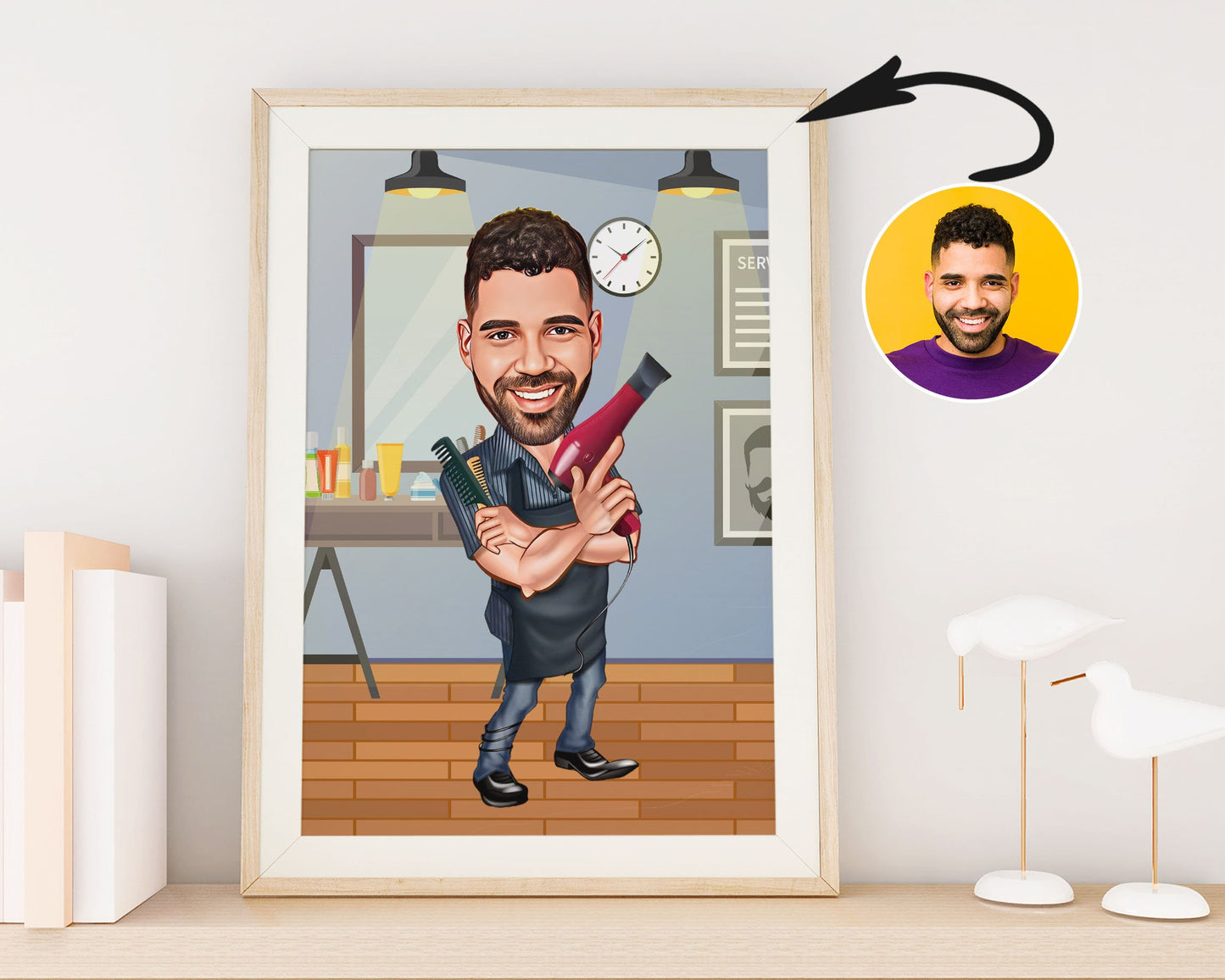Personalised Barber Caricature