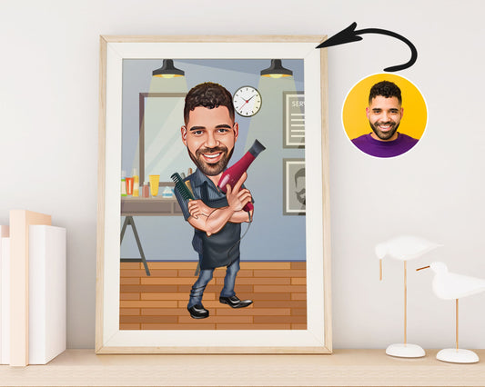 Personalised Barber Caricature