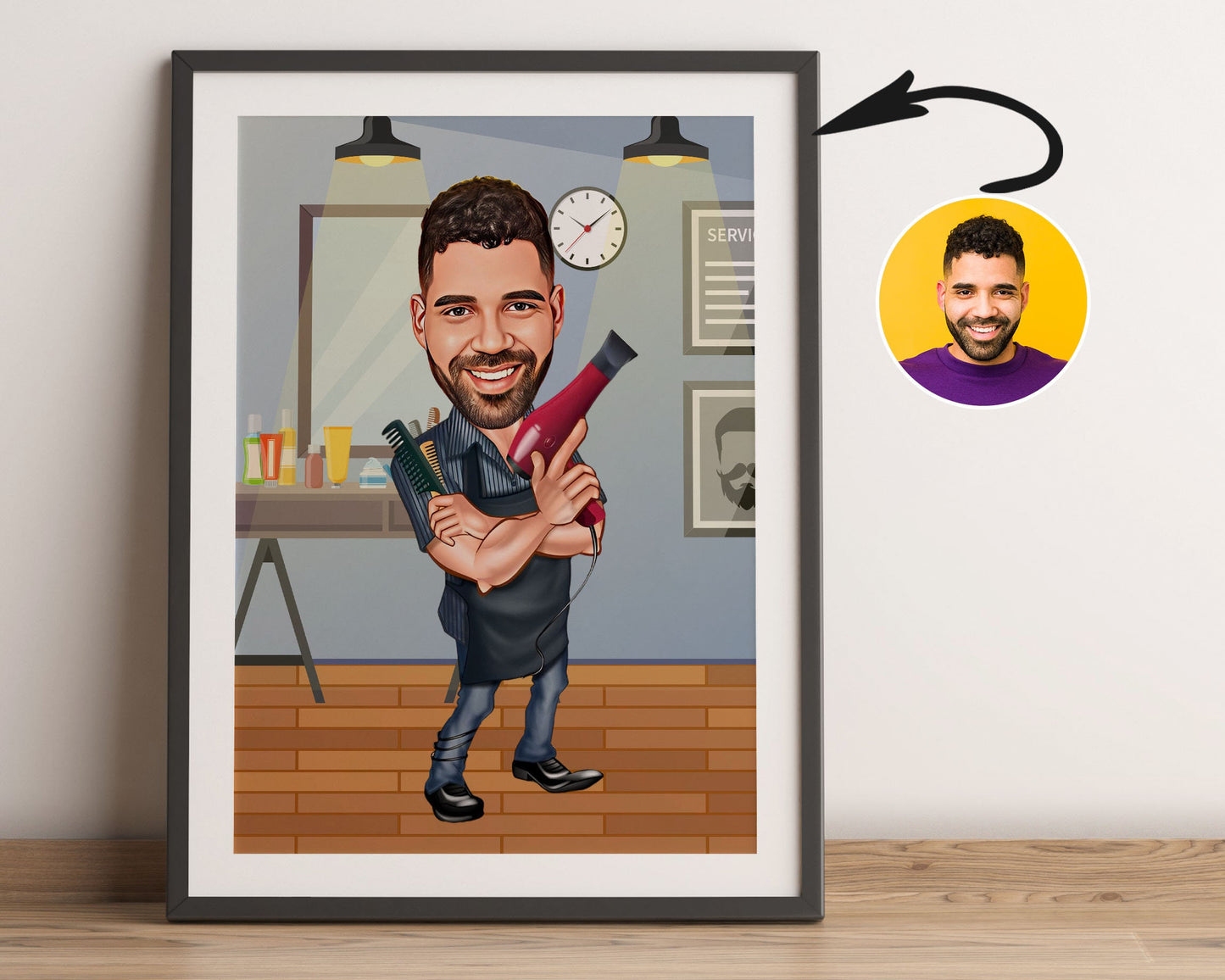 Personalised Barber Caricature