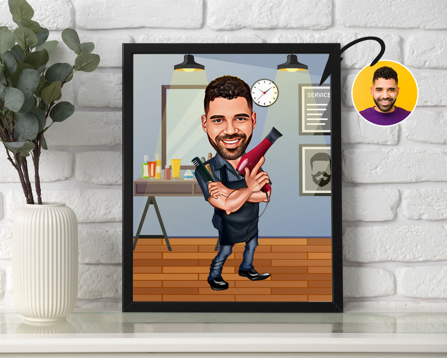 Personalised Barber Caricature
