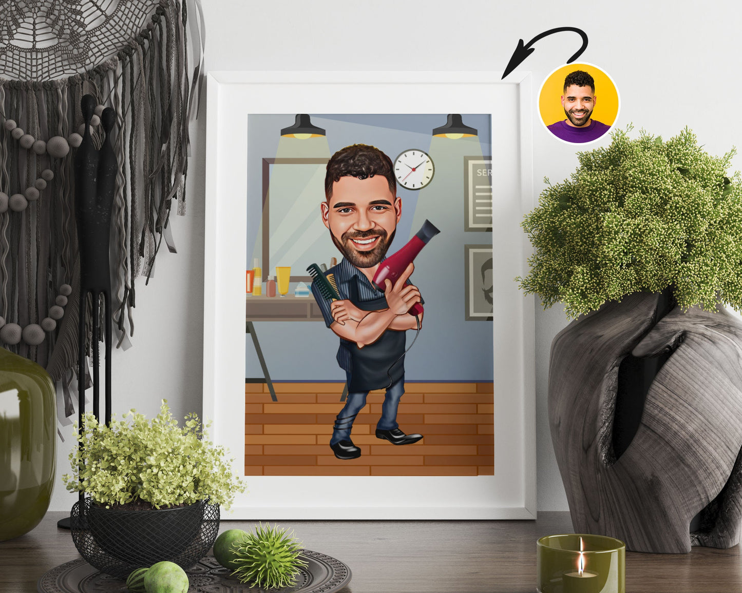 Personalised Barber Caricature