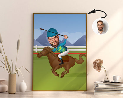 Personalised Jockey Caricature