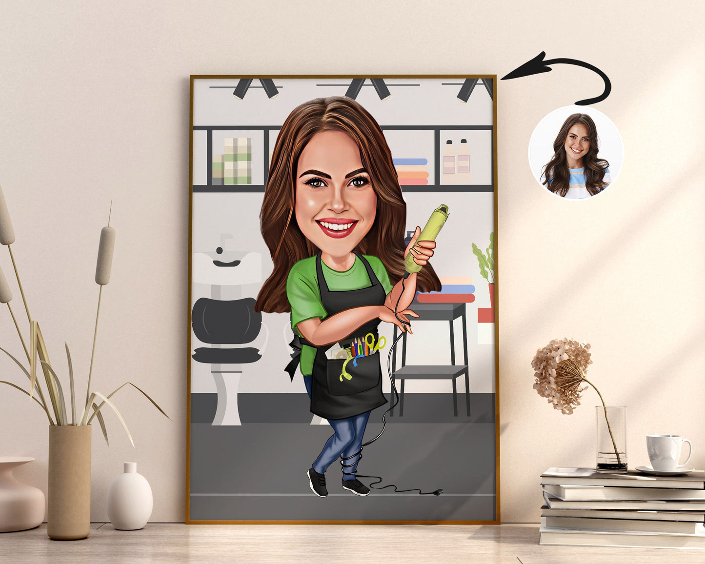 Personalised Hairdresser Caricature