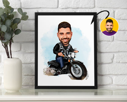 Personalised Motorcycle Caricature