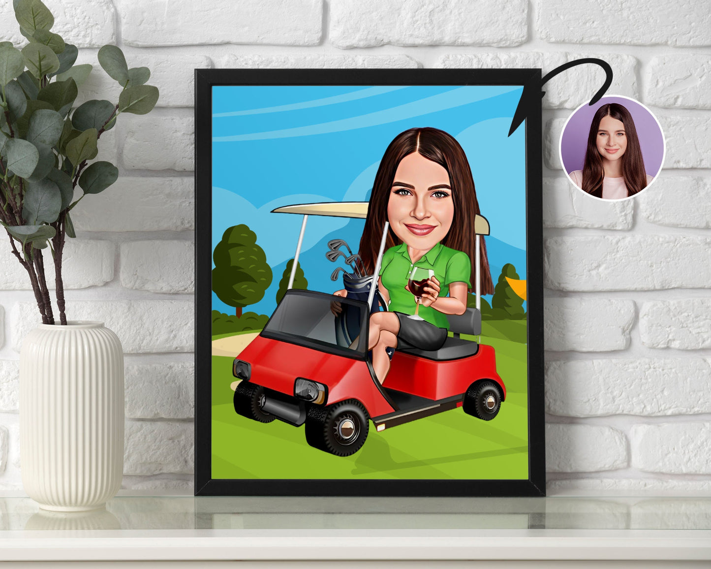 Personalised Golfing Caricature