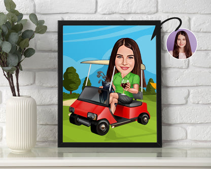 Personalised Golfing Caricature